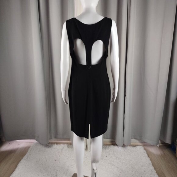 A.J. Bari Black Sleeveless Open Back Sheath Cocktail Dress Petite 10 - Picture 4 of 11